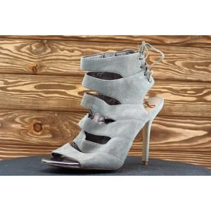 Sam Edelman Size 8 M Gray Gladiator Leather Women Sandal Shoes‎